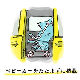 画像:ベビーカーをたたまずに積載