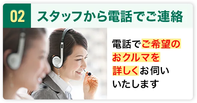 スタッフから電話でご連絡