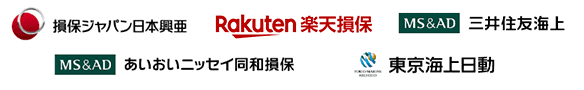 あいおいニッセイ同和損害保険株式会社 損害保険ジャパン日本興亜株式会社 楽天損害保険株式会社 三井住友海上火災保険株式会社 東京海上日動火災保険株式会社