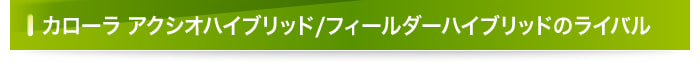 カローラ アクシオハイブリッド/フィールダーハイブリッドのライバル