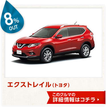 8%OUT エクストレイル(日産) このクルマの詳細情報はコチラ