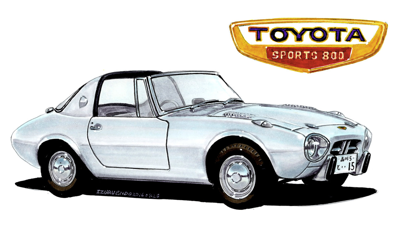 遠藤イヅル 一枚の名車絵 第回 トヨタ スポーツ800 Toyota Sports 800 中古車のガリバー