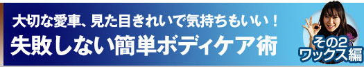 大切な愛車、見た目きれいで気持ちもいい！失敗しない簡単ボディケア術　その２ワックス編