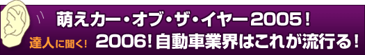 萌えカー・オブ・ザ・イヤー2005！　達人に聞く！2006年！自動車業界はこれが流行る！