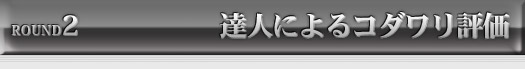 ROUND2 達人によるコダワリ評価