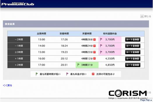 ホンダ 「出発時刻アドバイザー」省燃費検索結果 (イメージ) 画像