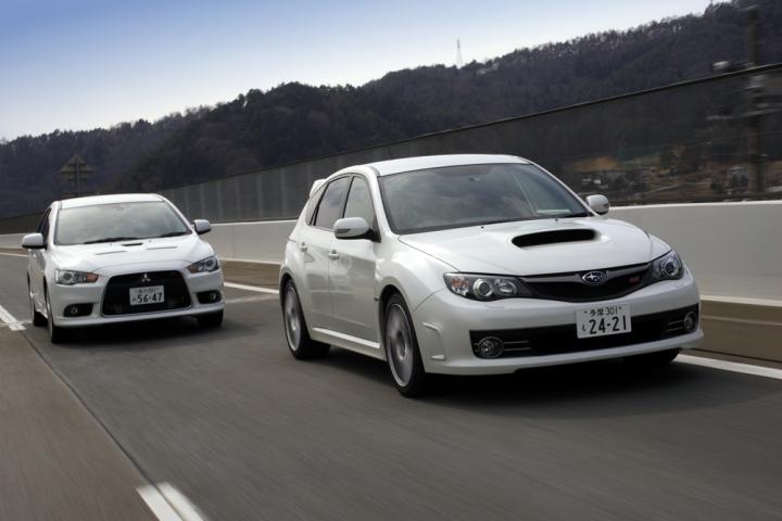 スバル インプレッサ WRX STI Aライン vs 三菱 ギャラン フォルティス スポーツバック ラリーアート