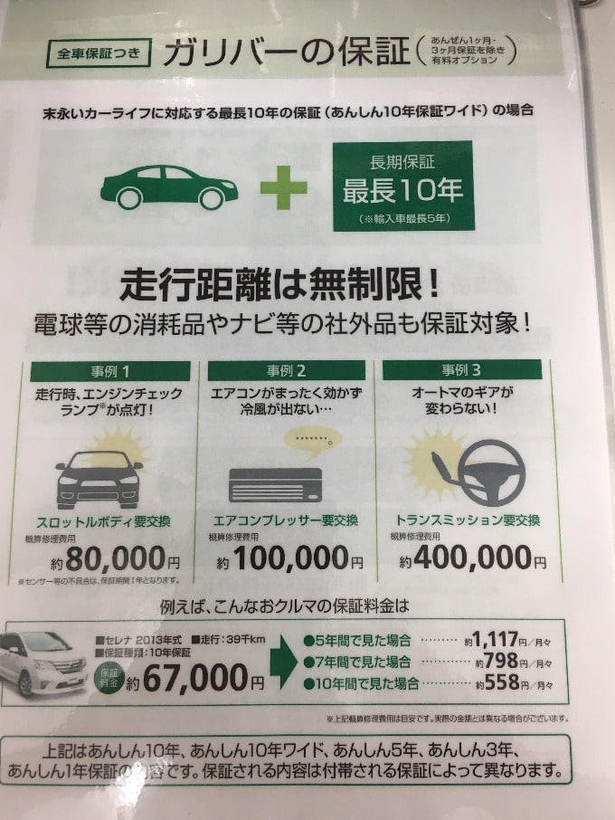 10年保証 車買取販売ならガリバーアウトレット1号沼津店のお知らせ 中古車のガリバー