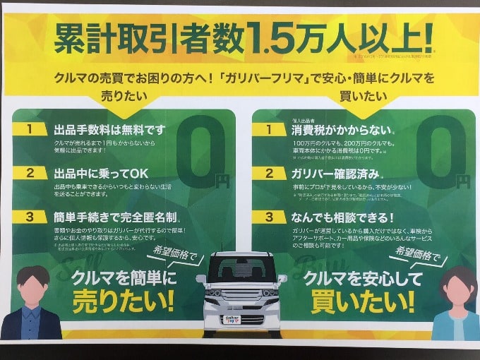 ガリバーフリマ パート２ 車買取販売ならガリバー佐世保店のお知らせ G008811547184853566 中古車のガリバー