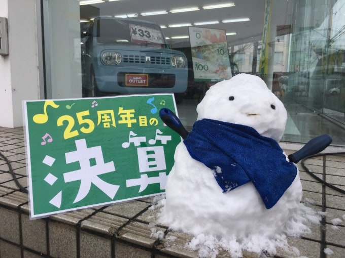 雪だるまも車屋さん仕様に...♡01