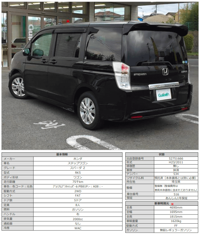 H23 ホンダ ステップワゴン スパーダ ｚ ステップワゴンスパーダ 車買取販売ならガリバー16号狭山店の中古車新着情報 G010491587531703821 中古車のガリバー