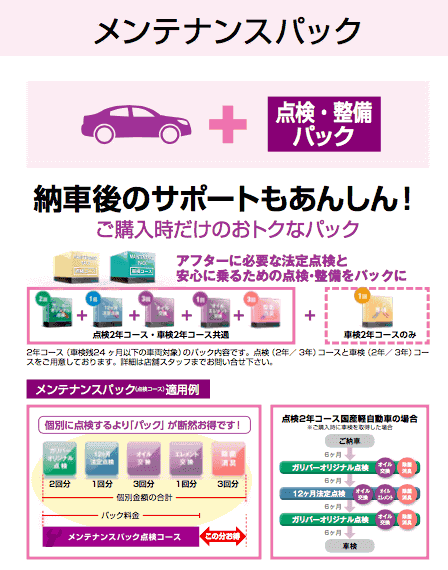 お得なメンテナンスパックのご紹介01