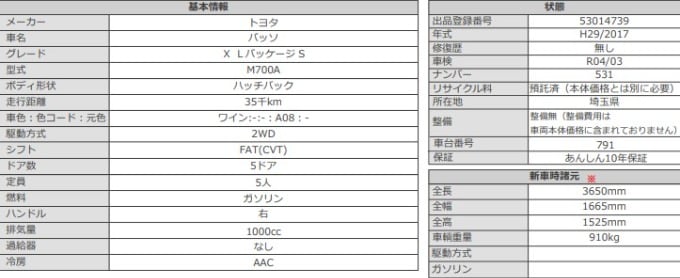 トヨタ　パッソ入庫しました！！03