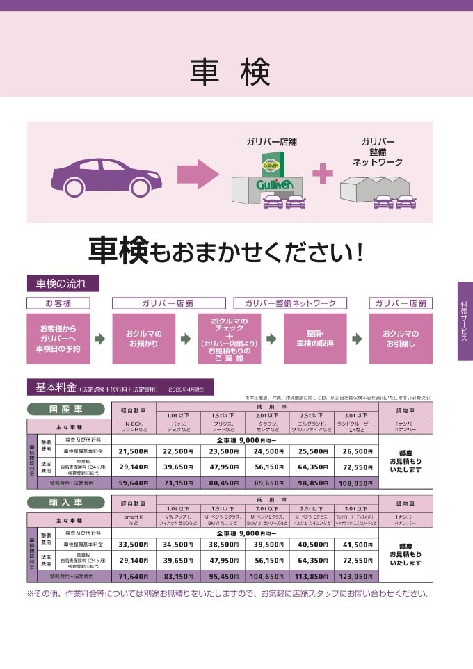 ☆サービスご紹介 【 ガリバー車検 】　　　千葉市　中古車01