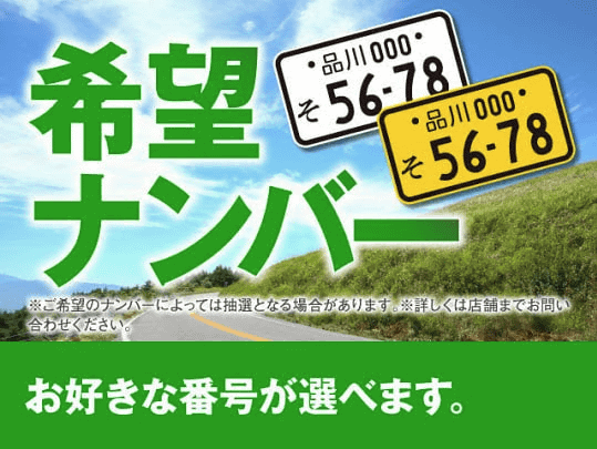 自ら希望をしてお好きなナンバーが選べます01