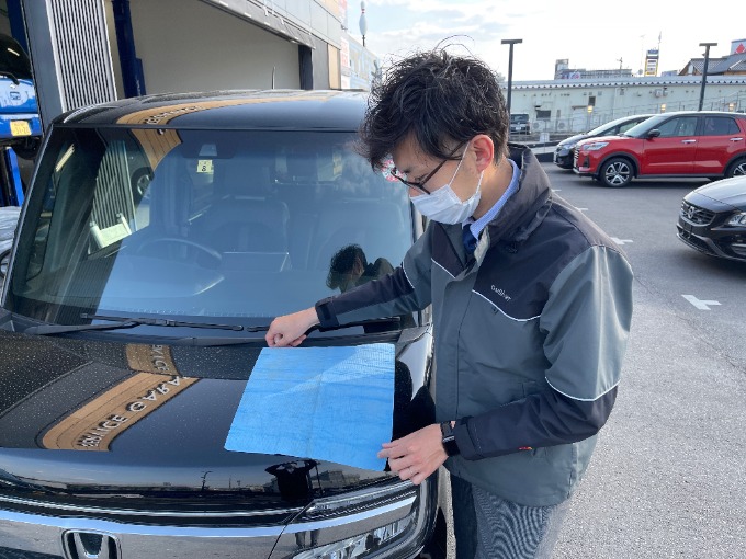 ラジオで紹介!!こびりつく花粉には温水洗車!!03