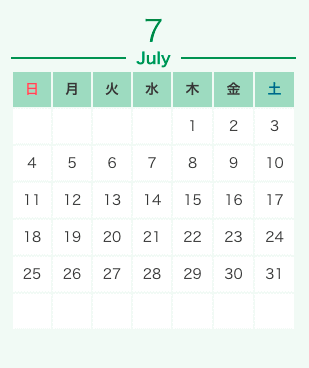 ＼７月の営業日／01