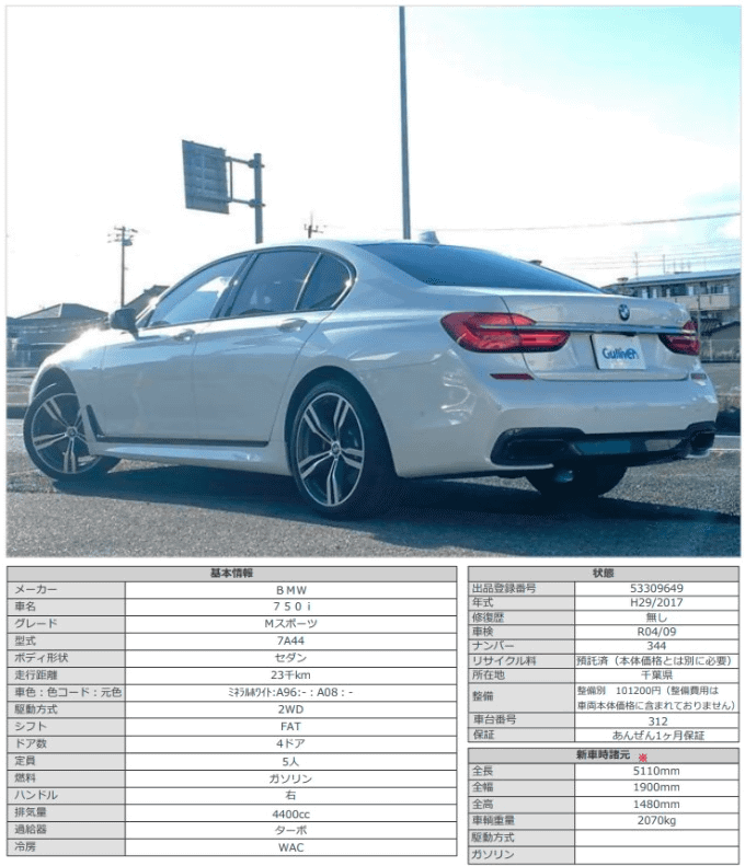 '16 ＢＭＷ ７５０ｉ Ｍスポーツ（ディーラー車）02