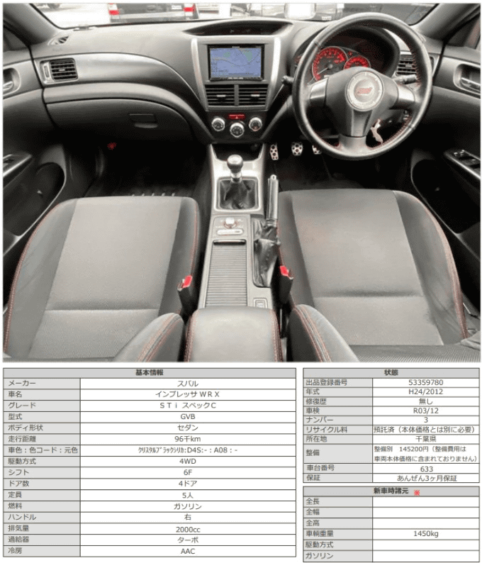 24 スバル インプレッサ ＷＲＸ ＳＴｉ スペックＣ02