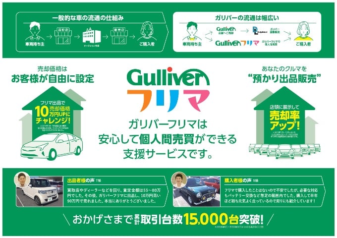 安心できる車の個人売買！ガリバーフリマ！01