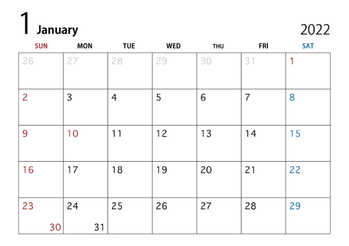 1月営業日のお知らせ01