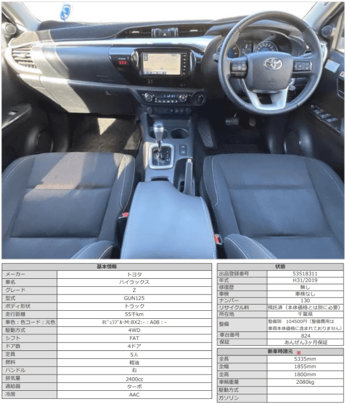 H31 トヨタ ハイラックス Ｚ02