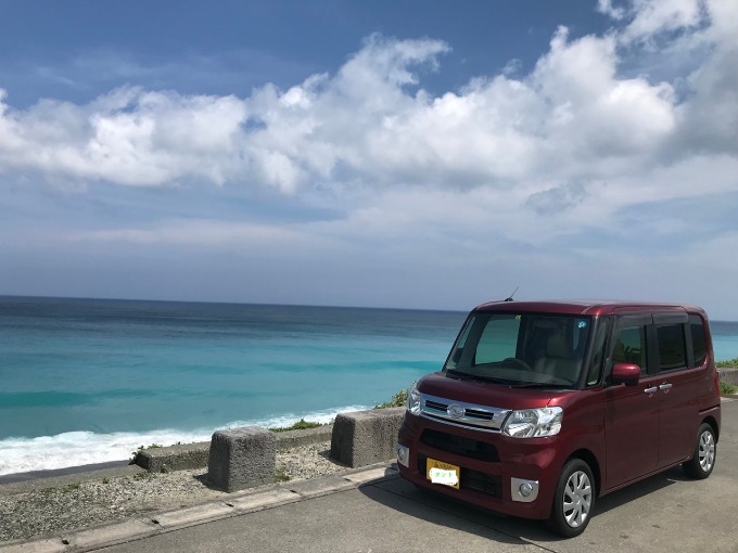 ダイハツ　タント　東京都新島村に到着01