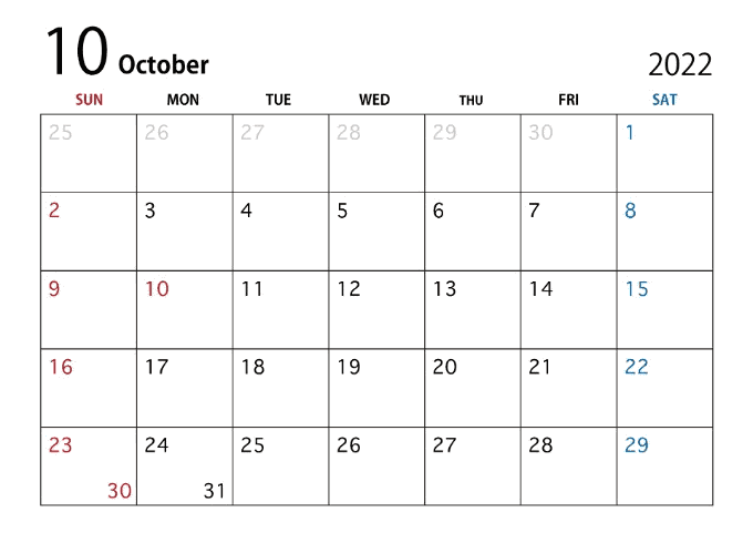 10月　営業日のご案内01