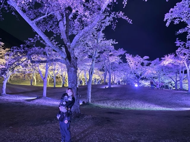 初めての夜桜！01