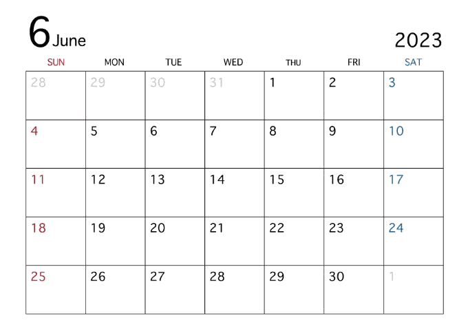 6月の営業日のご案内01