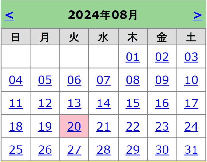 ８月の定休日のお知らせ01