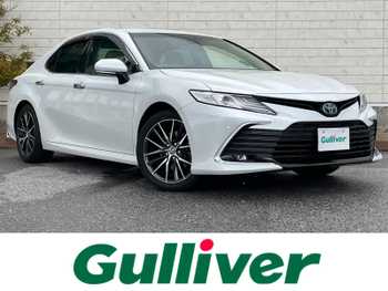 トヨタ カムリ G レザーパッケージ ワンオーナー/純正ナビ/白革シート/BSM