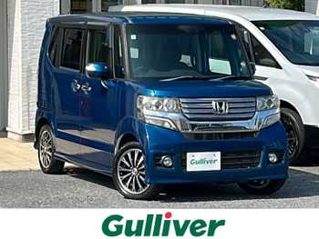 ホンダ Ｎ ＢＯＸ カスタム G ターボパッケージ ナビ Bカメ CD DVD Bt ETC パドルシフト