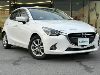 マツダ デミオ 13S ブラックレザーリミテッド 純正7型ナビ/前後ドラレコ/黒半革温シート