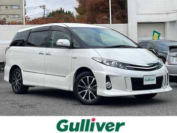 トヨタ エスティマ ハイブリッド アエラス レザーパッケージ メーカーナビ　フリップダウン　