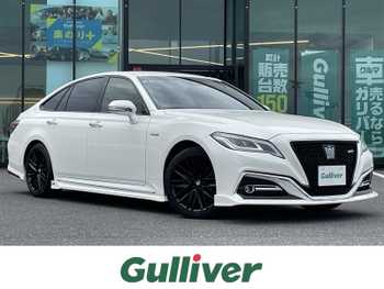 トヨタ クラウン ハイブリッド RS アドバンス TOMSエアロ 純正ナビ 黒半革シート LED
