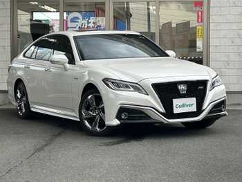 トヨタ クラウン ハイブリッド RS アドバンス Four 4WD ムーンルーフ 純正ナビ 黒革シート ETC