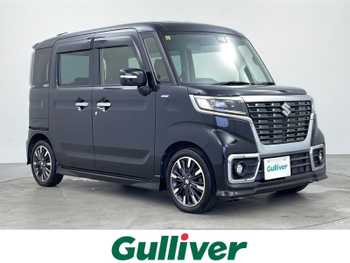 スズキ スペーシア カスタム HYBRID XS ターボ 4WD 社外8型ナビ Bluetooth DVD  両側電動