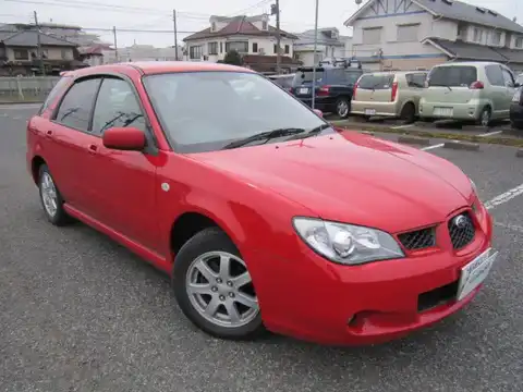 カタログ画像：インプレッサスポーツワゴン （IMPREZA SPORTS WAGON） １．５ｉ 2006年6月 LA-GG2 1500cc ガーネットレッド・パール 燃費15.0km / l メイン（その他）