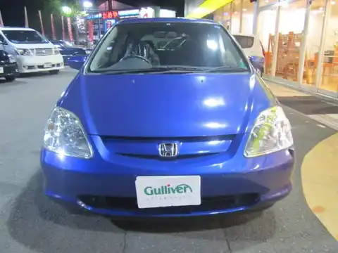 カタログ画像：シビック （CIVIC） ｉＥ 2001年10月 LA-EU1 1500cc スーパーソニックブルー・パール 燃費19.4km / l フロント