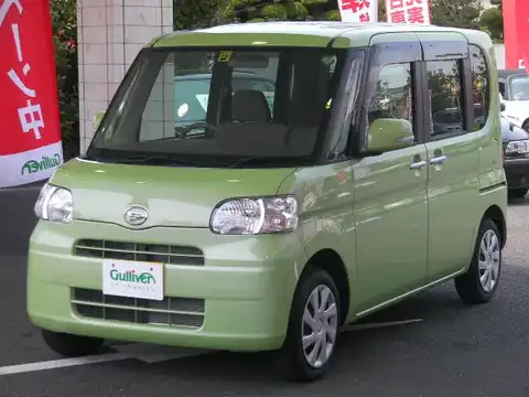 カタログ画像：タント （TANTO） Ｘ 2011年11月 DBA-L385S 660cc マスカットグリーンメタリック 燃費24.0km / l 外装