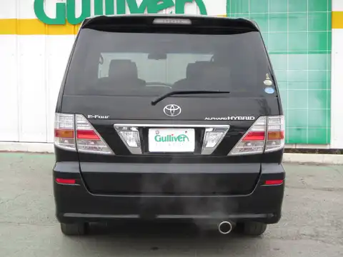 カタログ画像：アルファードハイブリッド （ALPHARD HYBRID） Ｇエディション 2005年4月 CAA-ATH10W 2400cc ブラックマイカ 燃費17.2km / l バック