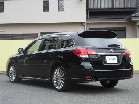 カタログ画像：レガシィツーリングワゴン （LEGACY TOURING WAGON） ２．５ｉ Ｓパッケージリミテッド 2009年11月 DBA-BR9 2500cc クリスタルブラック・シリカ 燃費12.4km / l バック