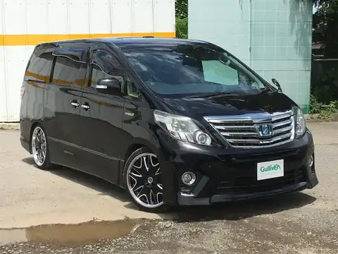 カタログ画像：アルファードハイブリッド （ALPHARD HYBRID） ハイブリッドＳＲ サイドリフトアップシート装着車 2014年4月 DAA-ATH20W 2400cc ブラック 燃費16.2km / l メイン（その他）