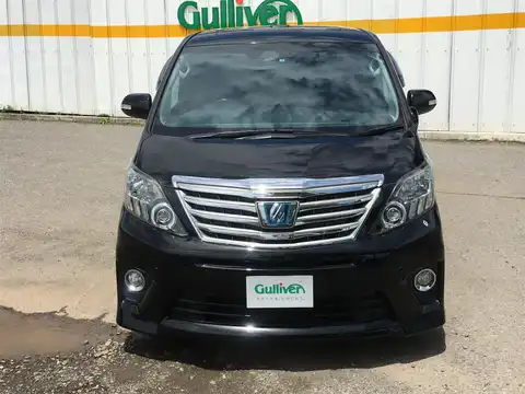 カタログ画像：アルファードハイブリッド （ALPHARD HYBRID） ハイブリッドＳＲ 2012年9月 DAA-ATH20W 2400cc ブラック 燃費16.2km / l フロント