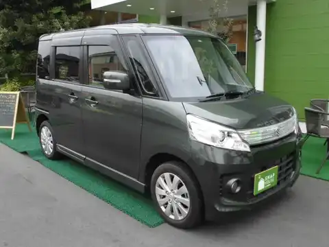 カタログ画像：スペーシアカスタム （SPACIA CUSTOM） ＧＳ（レーダーブレーキサポート装着車） 2013年9月 DBA-MK32S 660cc クールカーキパールメタリック 燃費26.8km / l メイン（その他）