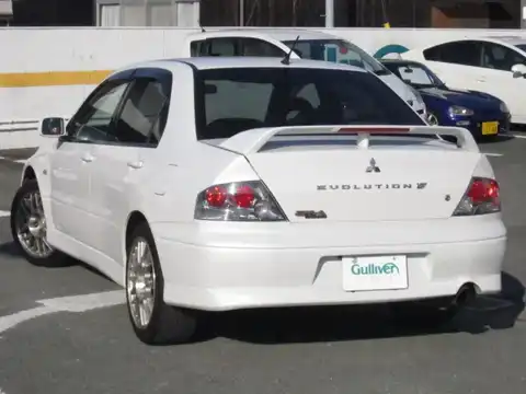 カタログ画像：ランサー （LANCER） エボリューションⅦ ＧＴ－Ａ 2002年2月 GH-CT9A 2000cc シルキーホワイト（Ｐ） バック