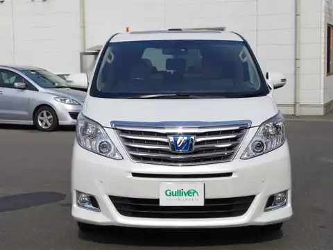 カタログ画像：アルファードハイブリッド （ALPHARD HYBRID） ハイブリッドＧ 2014年4月 DAA-ATH20W 2400cc ホワイトパールクリスタルシャイン 燃費17.0km / l フロント