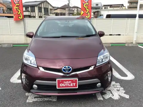 カタログ画像：プリウスＰＨＶ （PRIUS PHV） Ｇ 2012年11月 DLA-ZVW35 1800cc ボルドーマイカ 燃費31.6km / l フロント