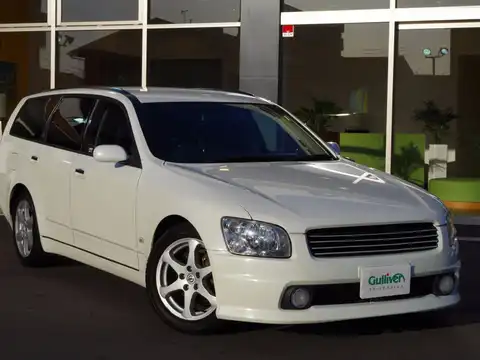 カタログ画像：ステージア （STAGEA） ２５０t ＲＳ ＦＯＵＲ Ｖ エアロセレクション 2002年10月 GH-NM35 2500cc ホワイトパール（３Ｐ） メイン（その他）